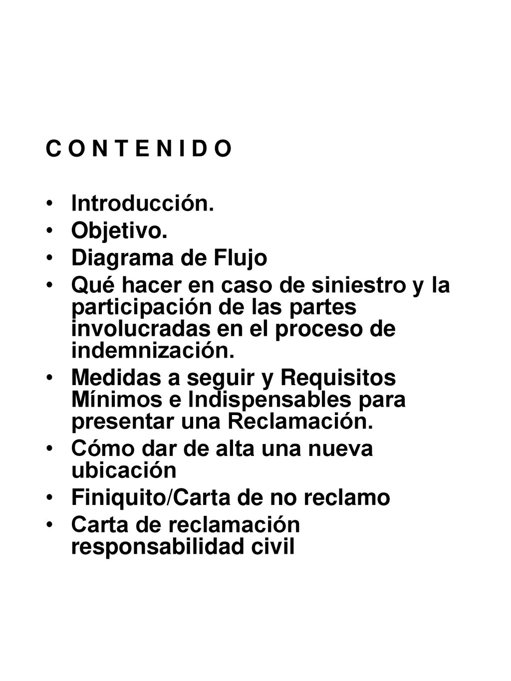 C O N T E N I D O Introducción. Objetivo. Diagrama de Flujo.