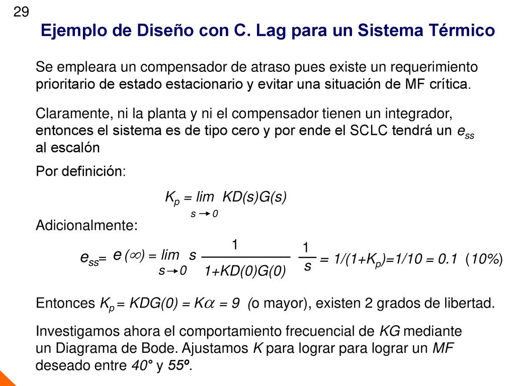Ejemplo de Diseño con C. Lag para un Sistema Térmico