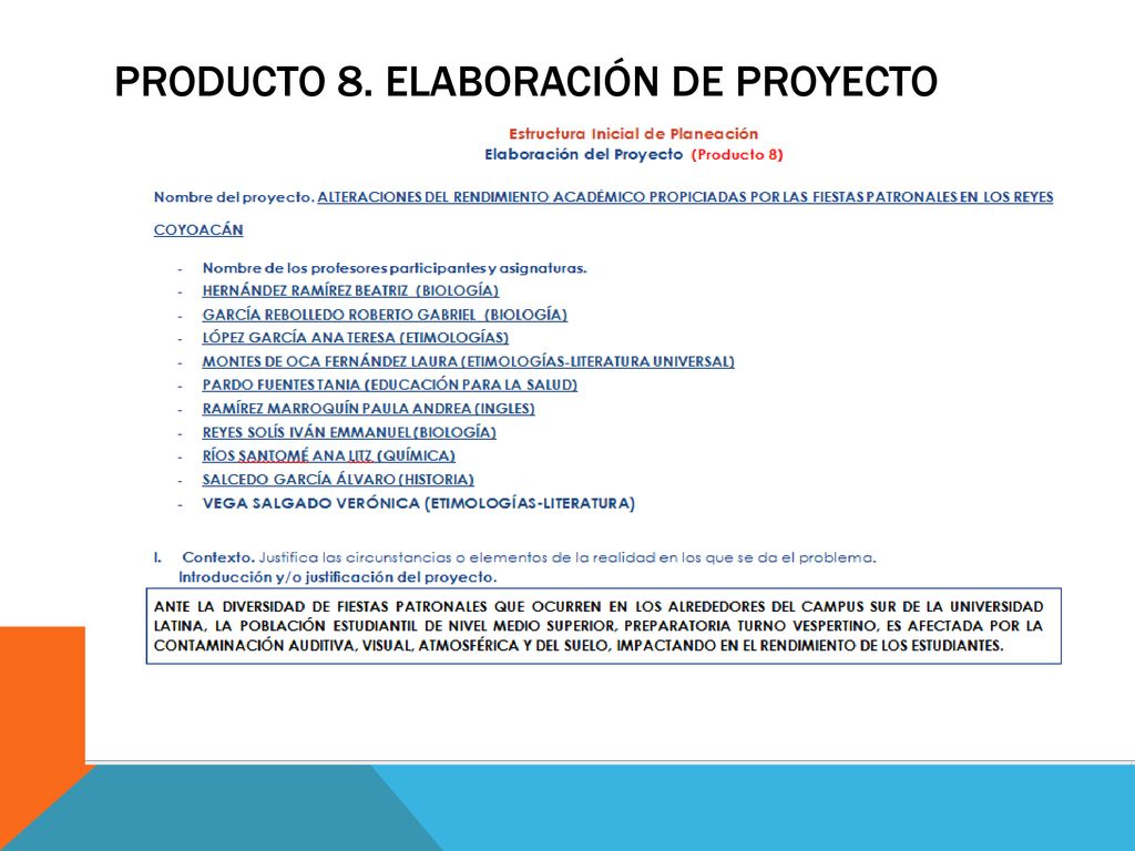 PRODUCTO 8. elaboración de proyecto