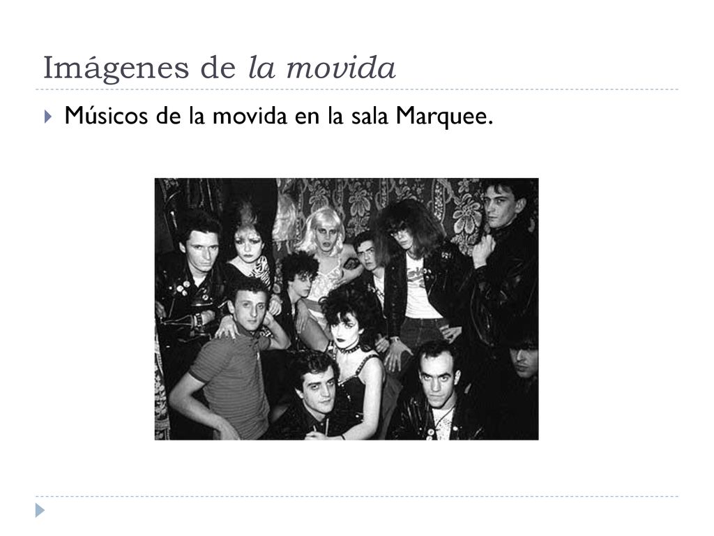 Imágenes de la movida Músicos de la movida en la sala Marquee.