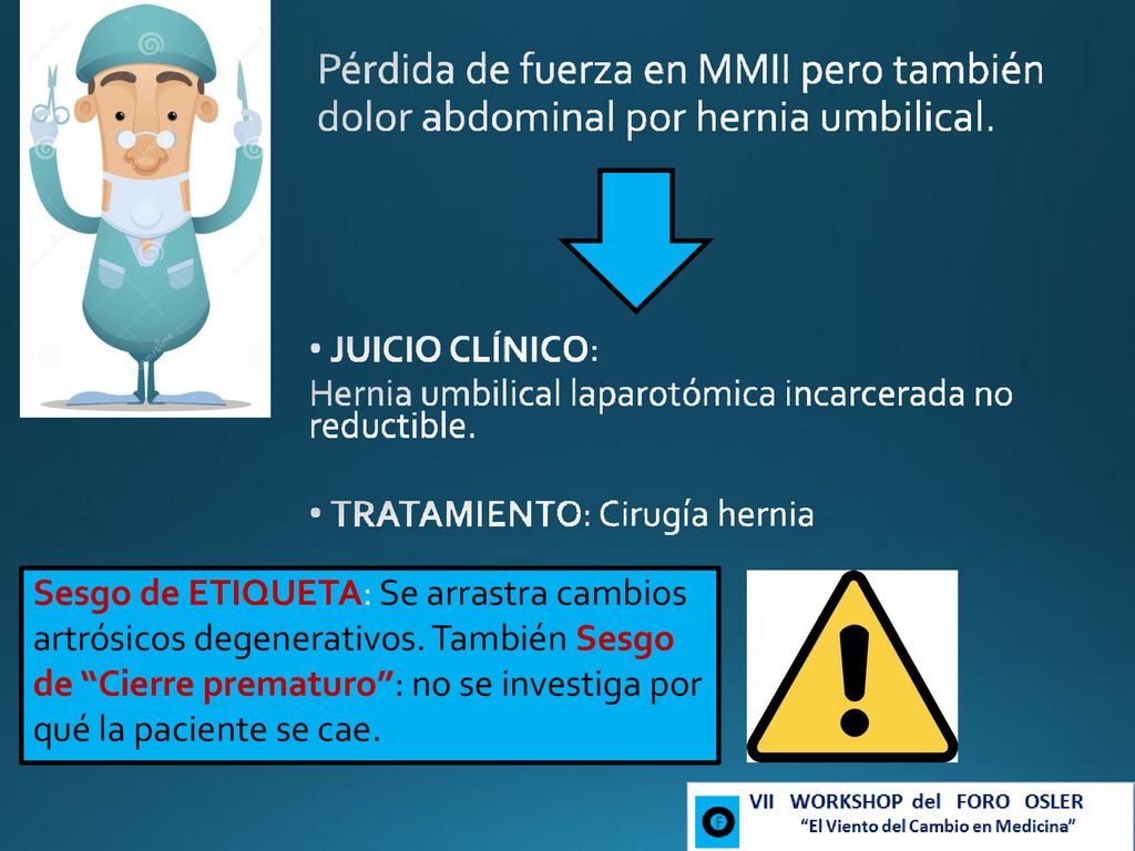 Sesgo de ETIQUETA: Se arrastra cambios artrósicos degenerativos