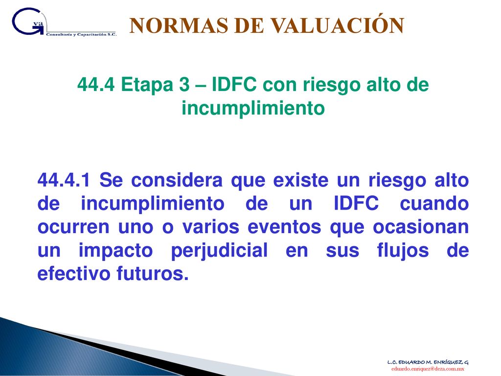44.4 Etapa 3 – IDFC con riesgo alto de incumplimiento