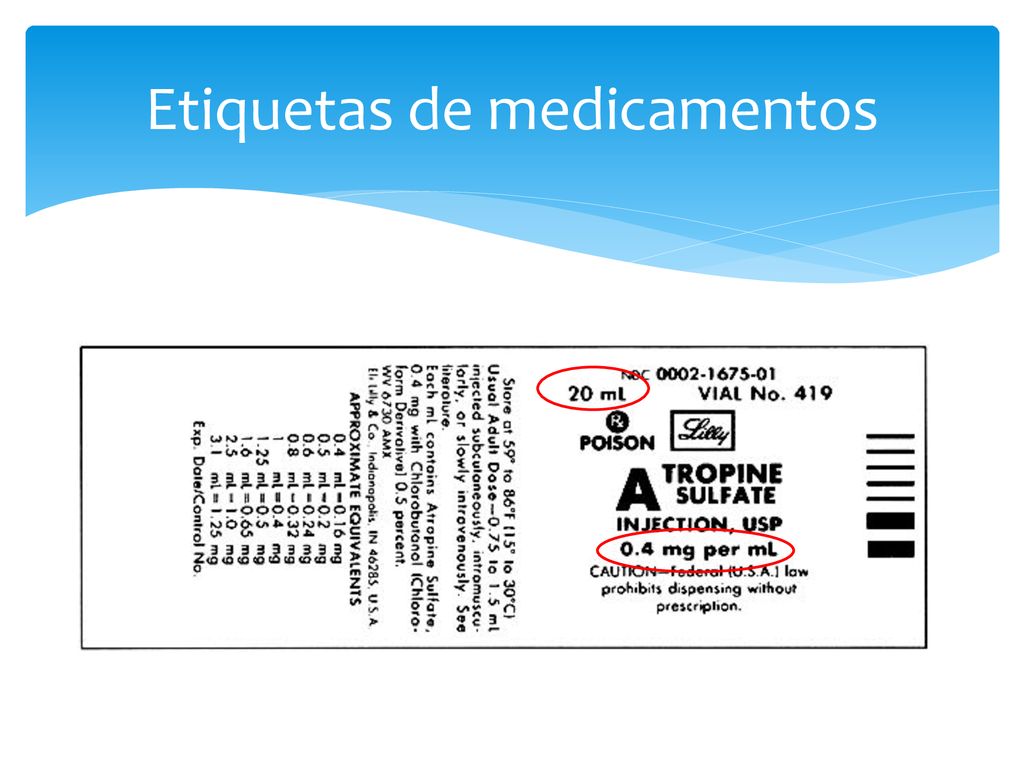Etiquetas de medicamentos