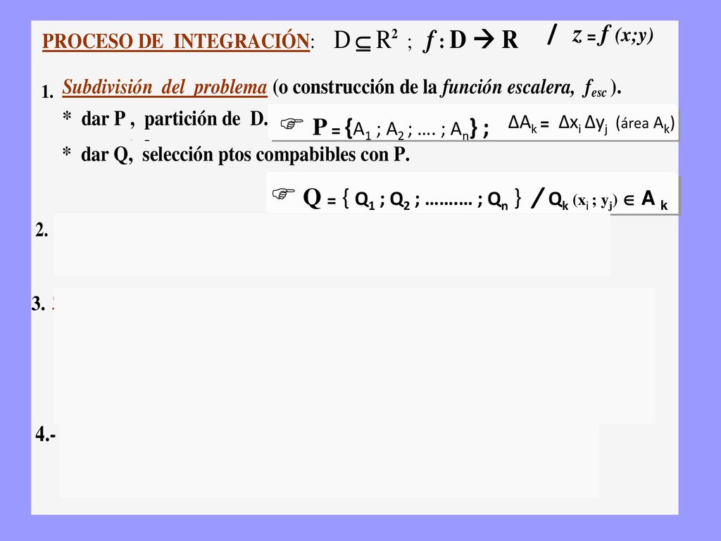  Q = { Q1 ; Q2 ; …….… ; Qn } / Qk (xi ; yj)  A k