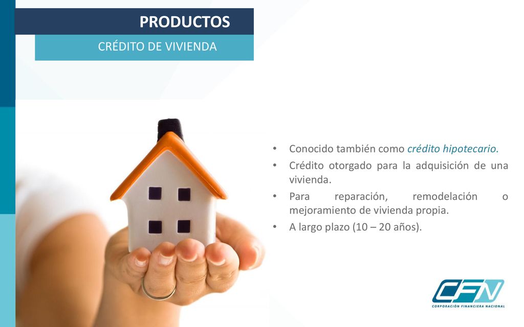 PRODUCTOS CRÉDITO DE VIVIENDA