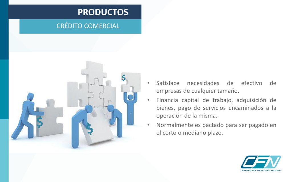 $ $ PRODUCTOS $ CRÉDITO COMERCIAL