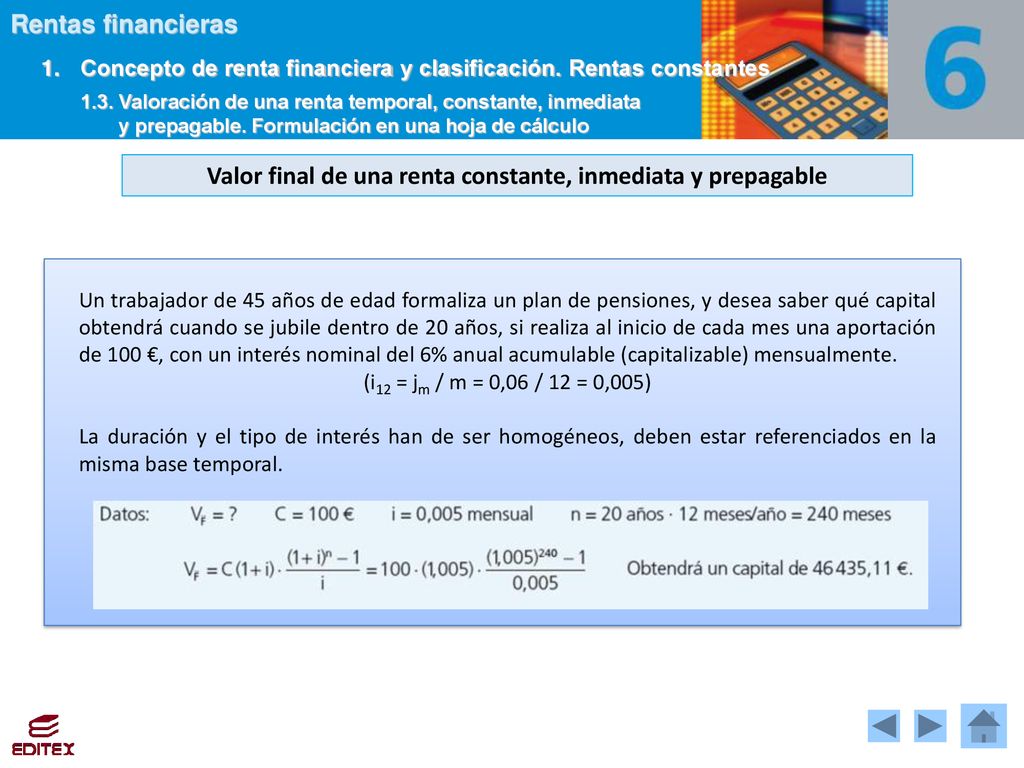 Valor final de una renta constante, inmediata y prepagable