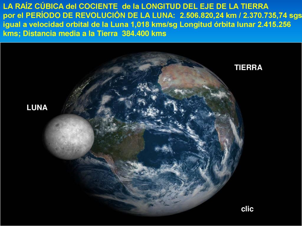 LA RAÍZ CÚBICA del COCIENTE de la LONGITUD DEL EJE DE LA TIERRA