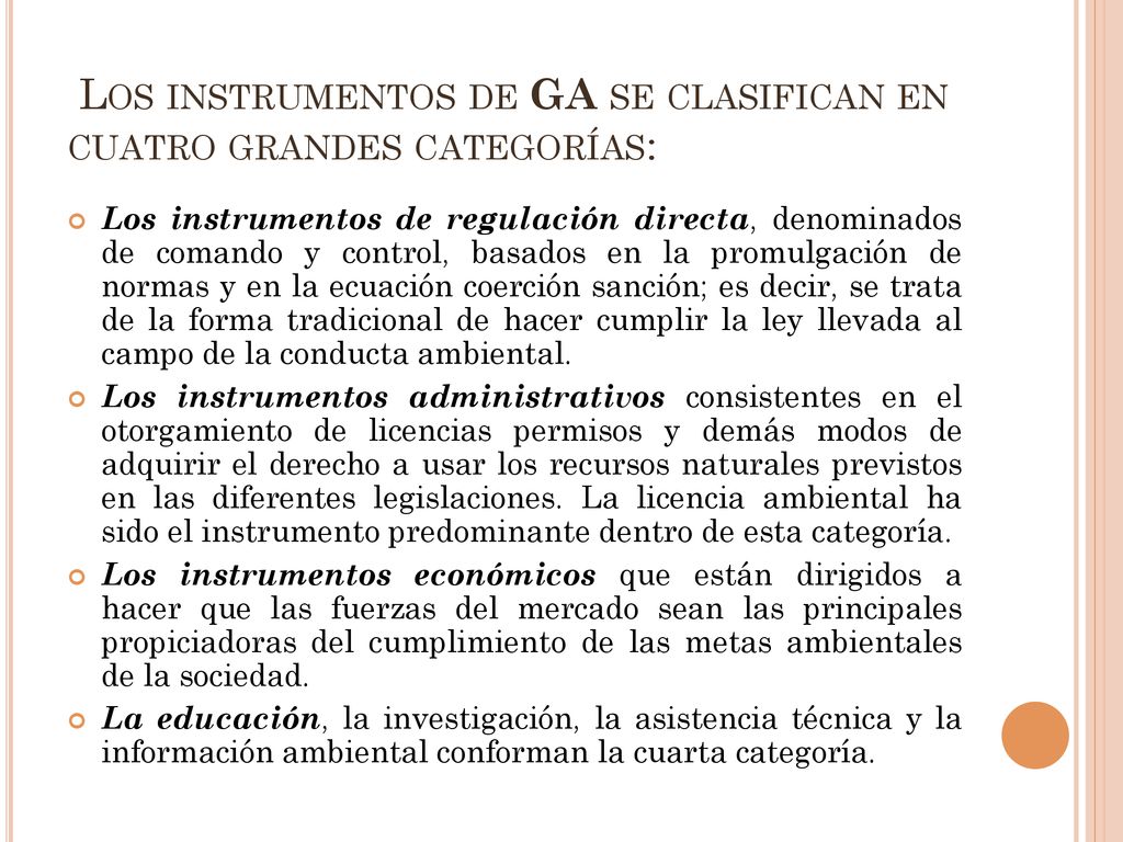 Los instrumentos de GA se clasifican en cuatro grandes categorías: