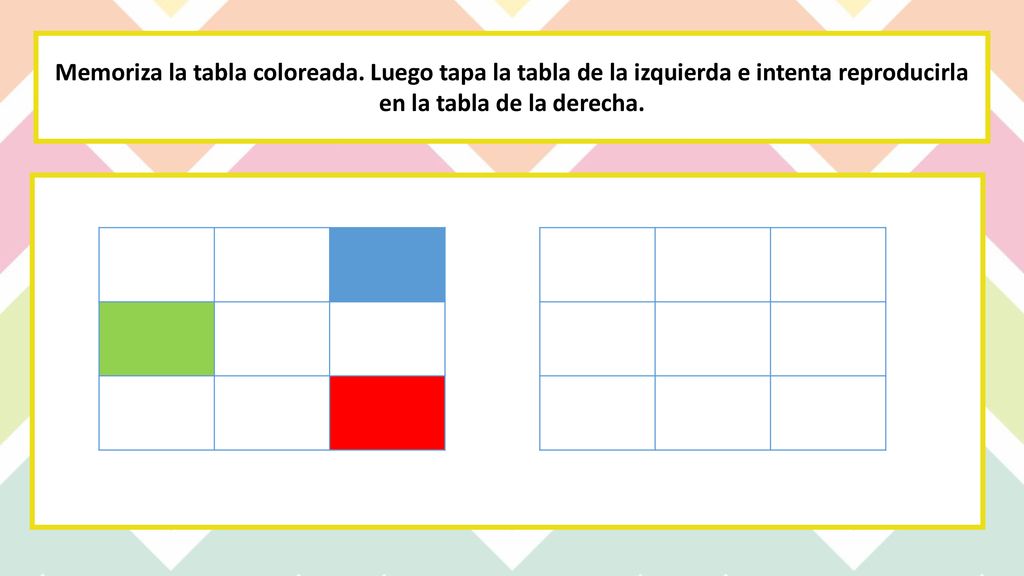Memoriza la tabla coloreada