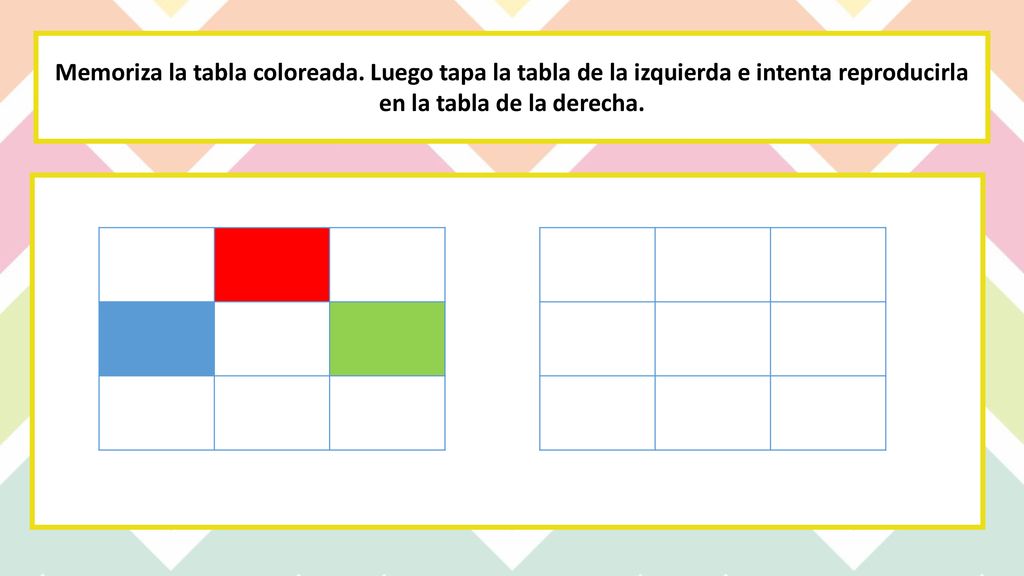 Memoriza la tabla coloreada