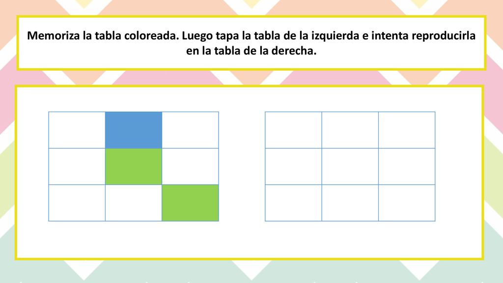 Memoriza la tabla coloreada