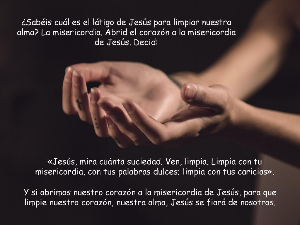 ¿Sabéis cuál es el látigo de Jesús para limpiar nuestra alma
