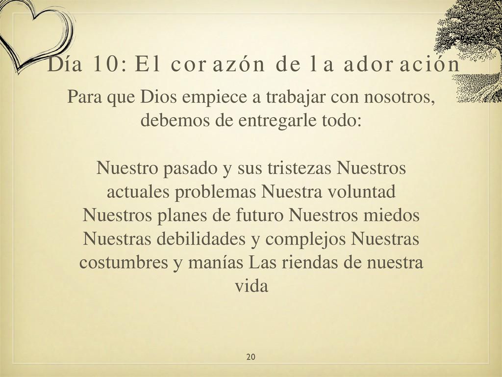 Día 10: El corazón de la adoración