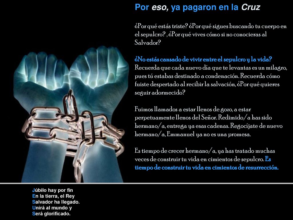 Por eso, ya pagaron en la Cruz ¿Por qué estás triste