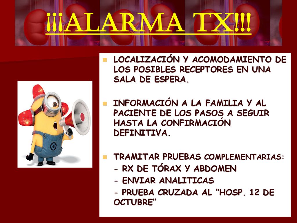 ¡¡¡ALARMA TX!!! LOCALIZACIÓN Y ACOMODAMIENTO DE LOS POSIBLES RECEPTORES EN UNA SALA DE ESPERA.