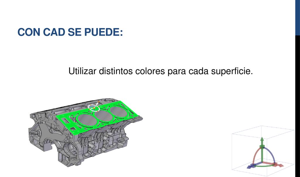 Utilizar distintos colores para cada superficie.