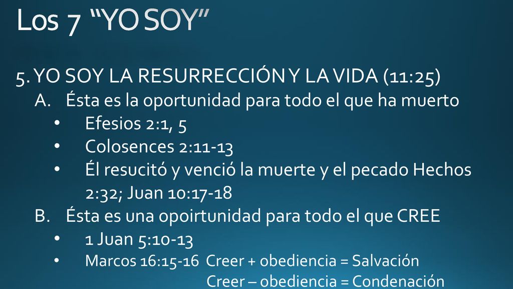 Los 7 YO SOY 5. YO SOY LA RESURRECCIÓN Y LA VIDA (11:25)