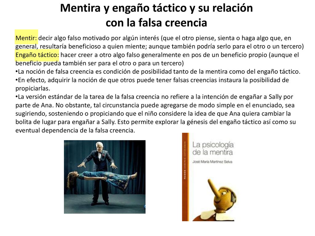 Mentira y engaño táctico y su relación con la falsa creencia