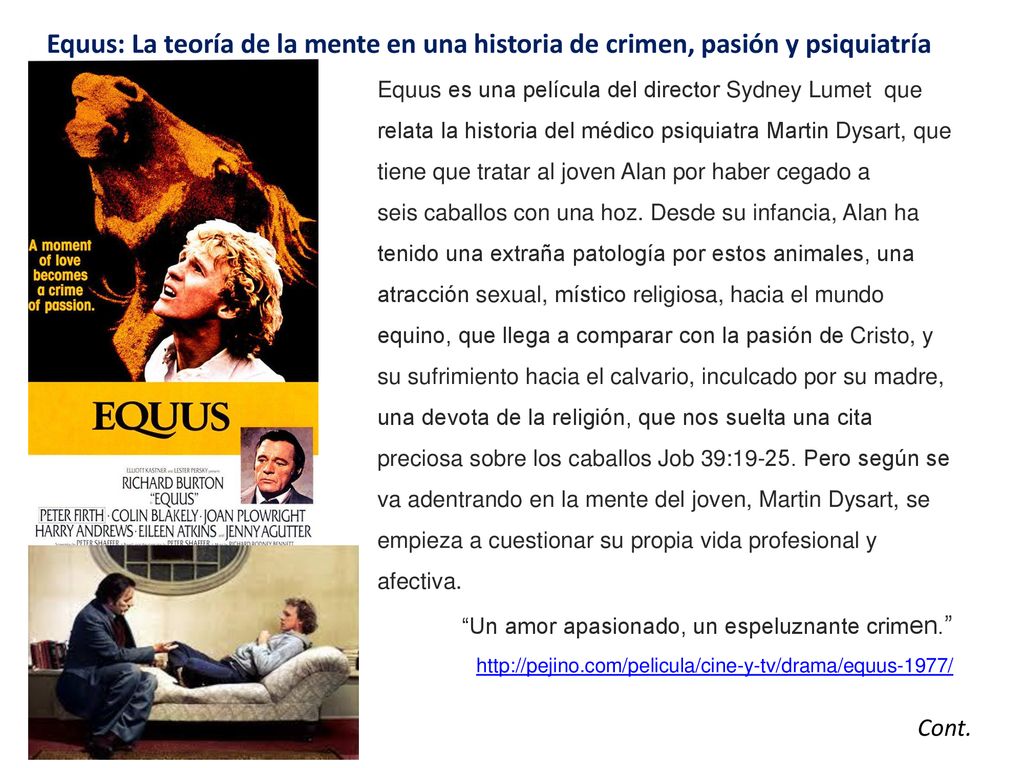 Equus: La teoría de la mente en una historia de crimen, pasión y psiquiatría