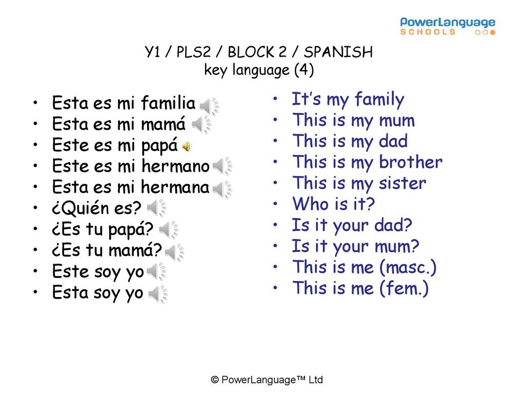 Y1 / PLS2 / BLOCK 2 / SPANISH key language (4)