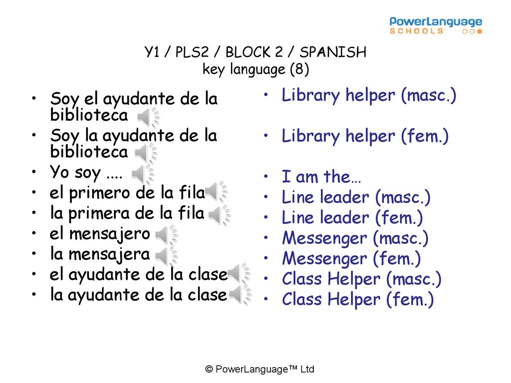 Y1 / PLS2 / BLOCK 2 / SPANISH key language (8)