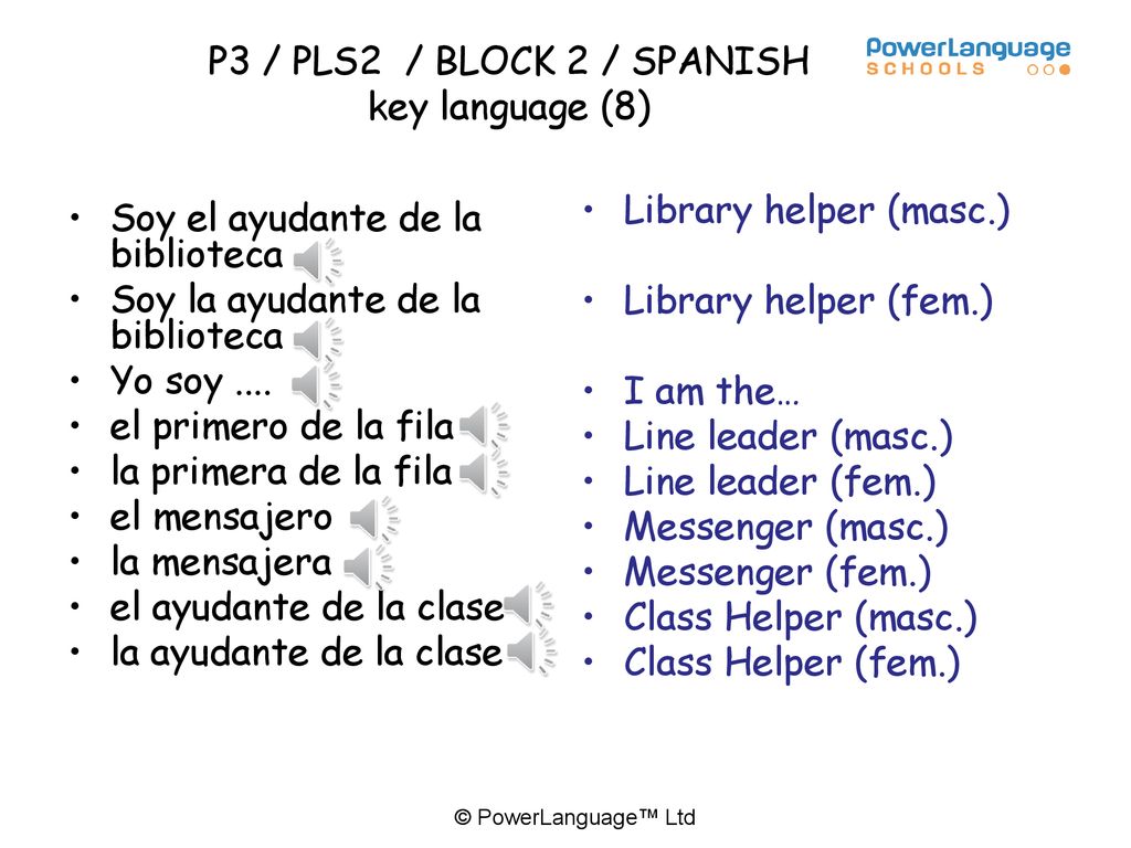 P3 / PLS2 / BLOCK 2 / SPANISH key language (8)