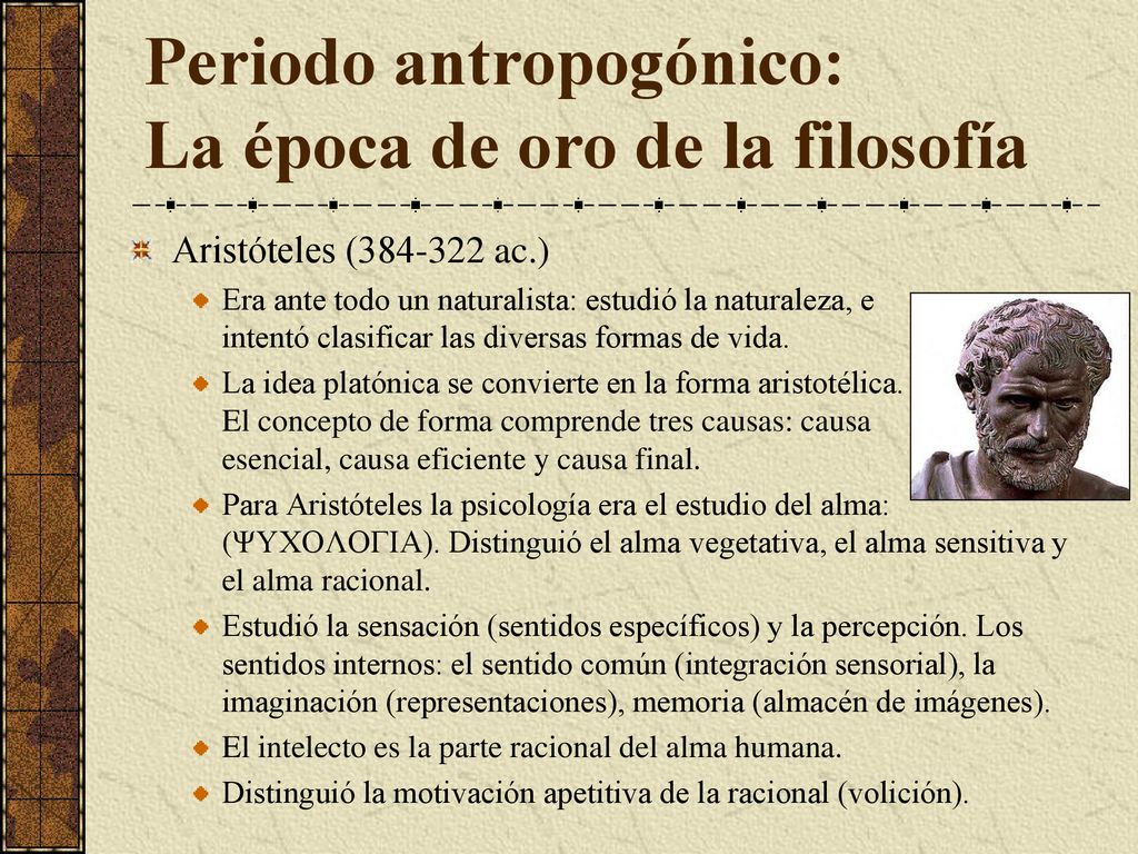 Periodo antropogónico: La época de oro de la filosofía