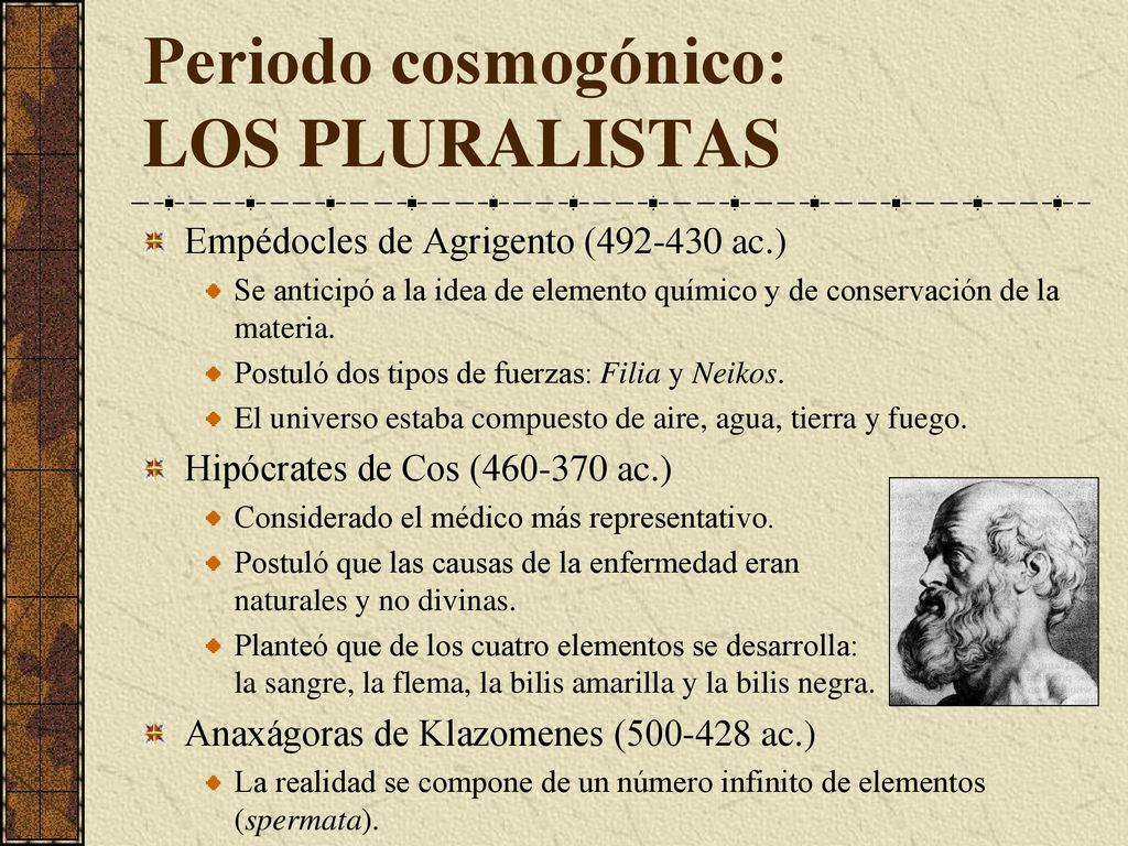 Periodo cosmogónico: LOS PLURALISTAS