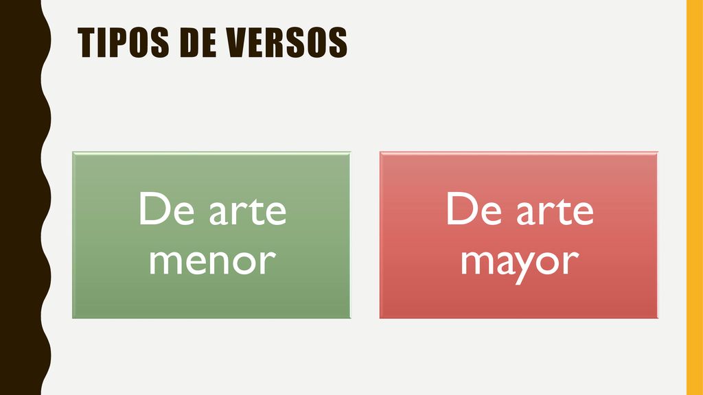 tipos de versos De arte menor De arte mayor
