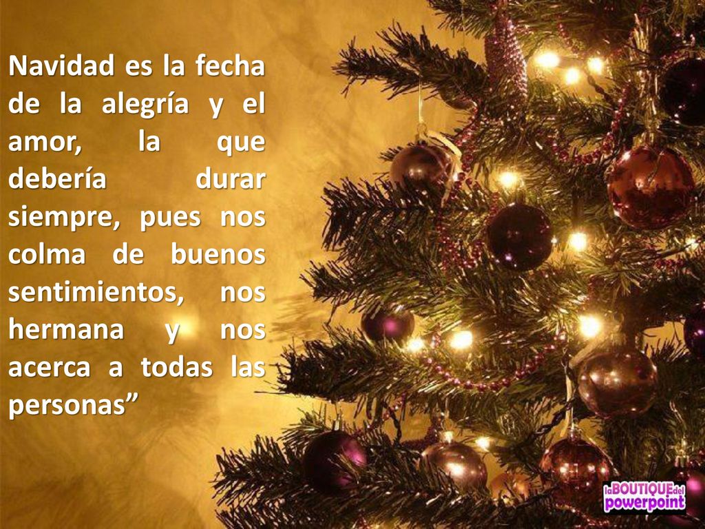 Navidad es la fecha de la alegría y el amor, la que debería durar siempre, pues nos colma de buenos sentimientos, nos hermana y nos acerca a todas las personas