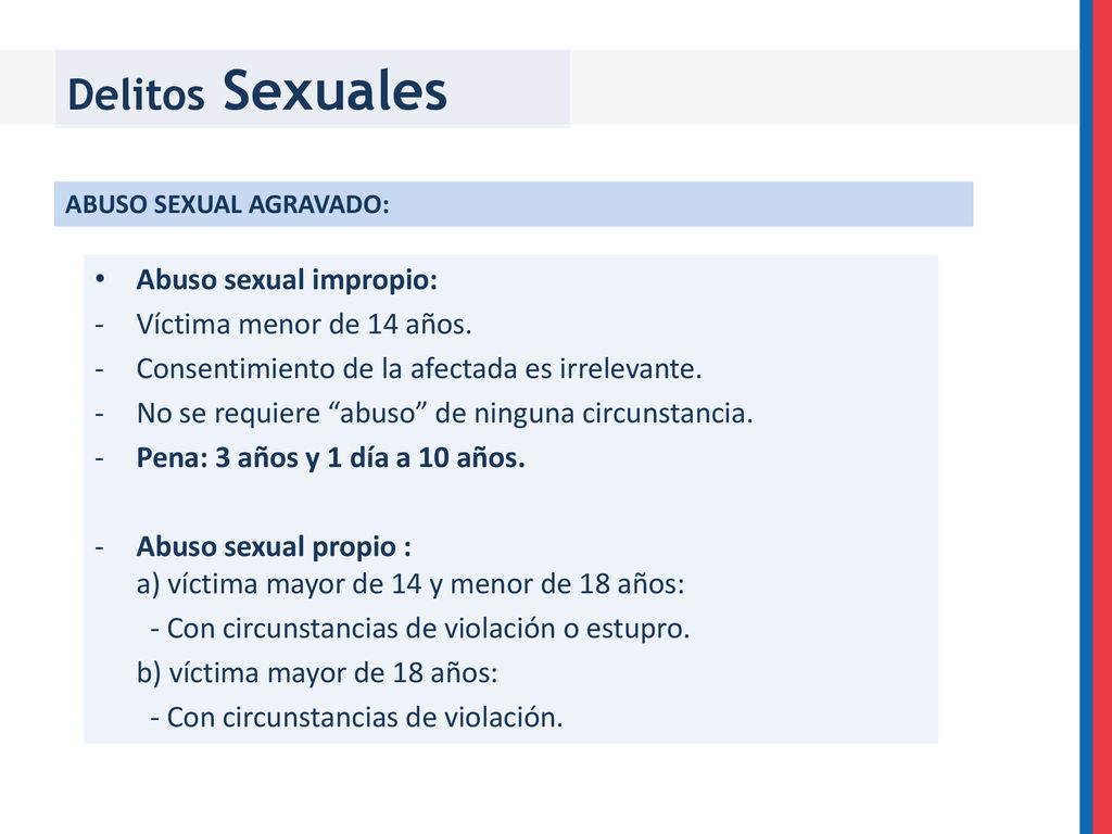 Delitos Sexuales Abuso sexual impropio: Víctima menor de 14 años.