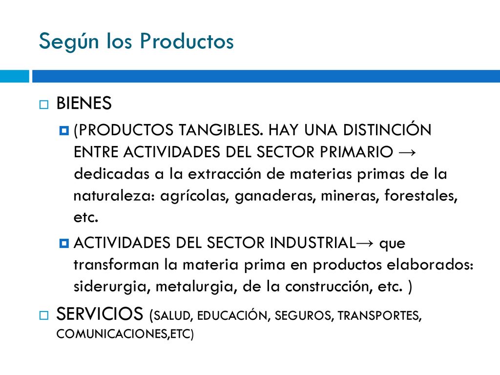 Según los Productos BIENES