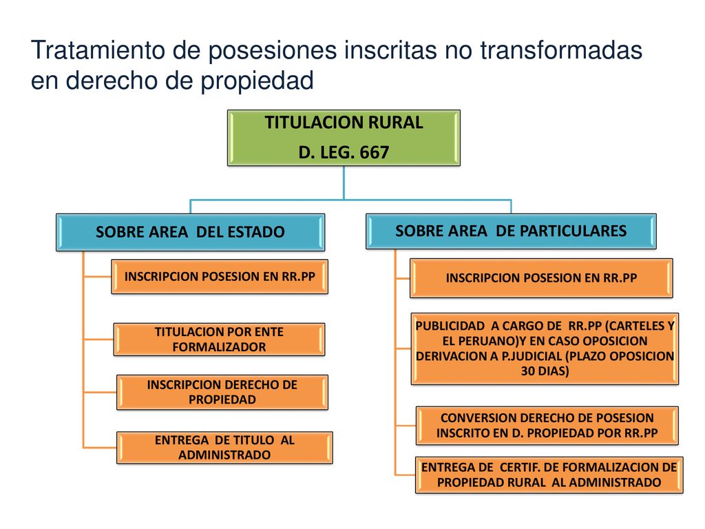 Tratamiento de posesiones inscritas no transformadas en derecho de propiedad