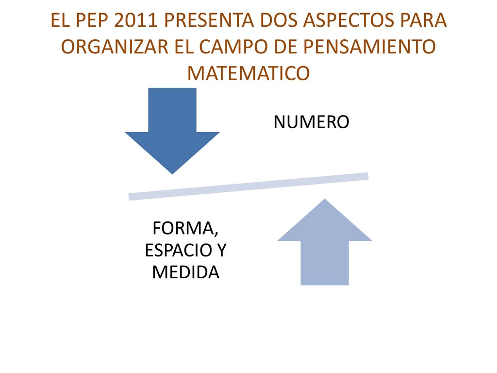 EL PEP 2011 PRESENTA DOS ASPECTOS PARA ORGANIZAR EL CAMPO DE PENSAMIENTO MATEMATICO