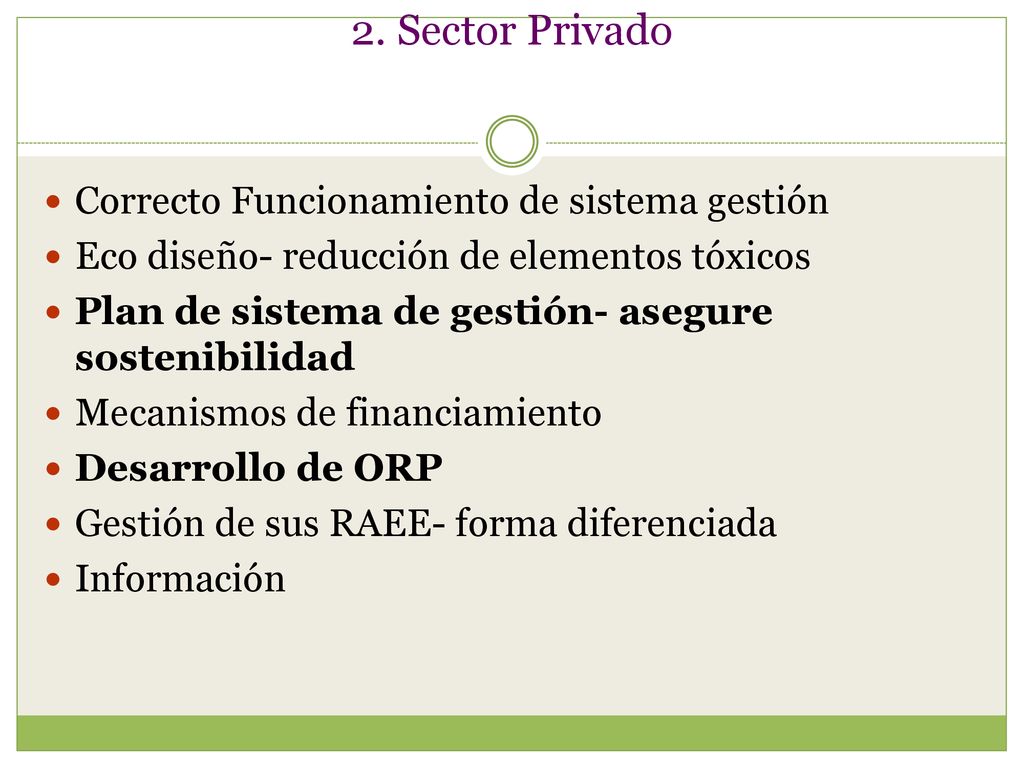 2. Sector Privado Correcto Funcionamiento de sistema gestión