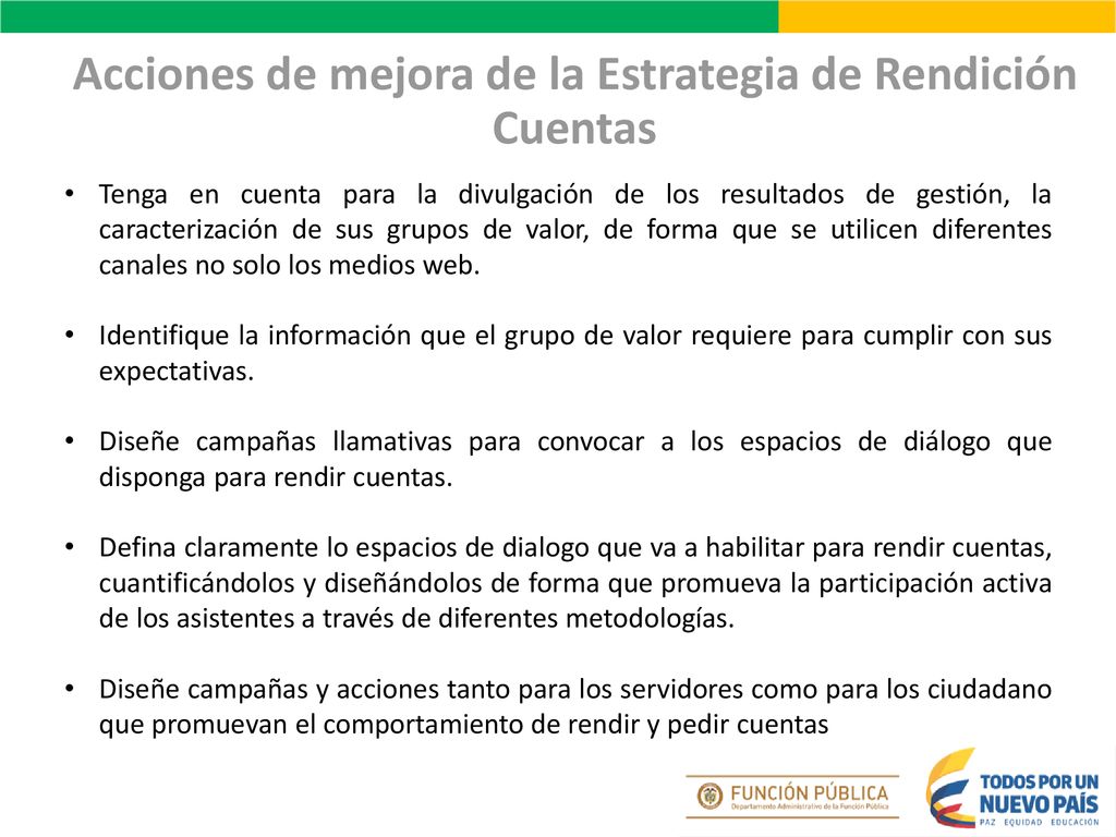 Acciones de mejora de la Estrategia de Rendición Cuentas