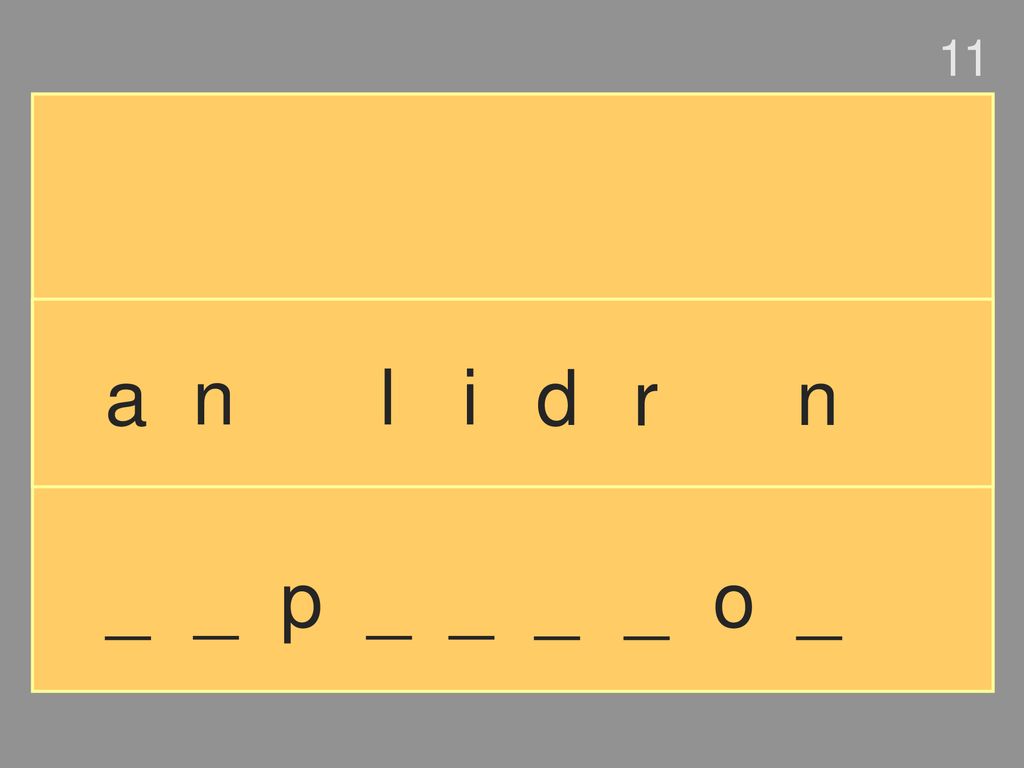 11 a n l i d r n _ _ p _ _ _ _ o _