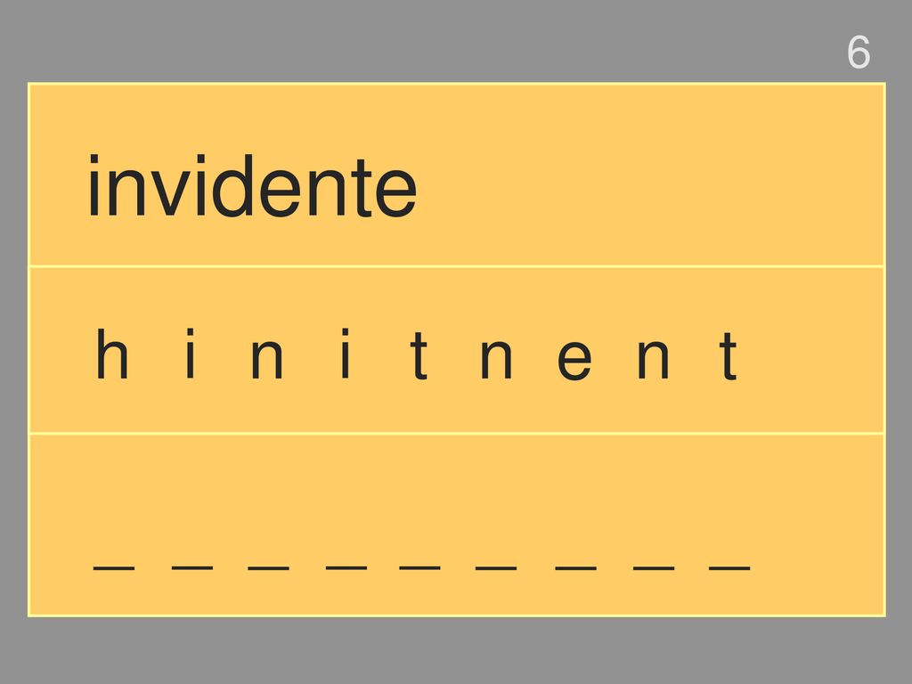 6 invidente h i n i t n e n t _ _ _ _ _ _ _ _ _