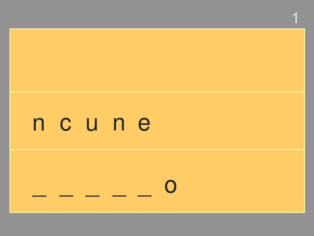 1 n c u n e _ _ _ _ _ o