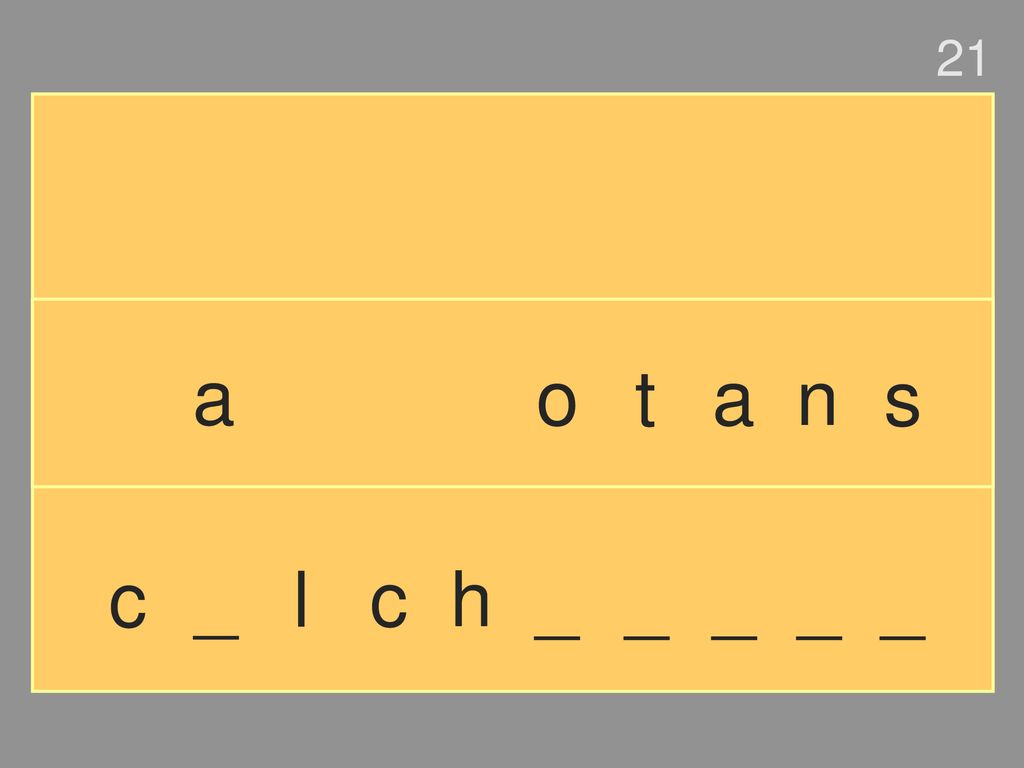 21 a o t a n s c _ l c h _ _ _ _ _
