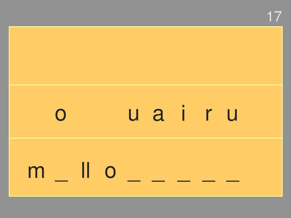 17 o u a i r u m _ ll o _ _ _ _ _