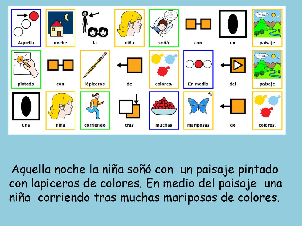 Aquella noche la niña soñó con un paisaje pintado con lapiceros de colores.