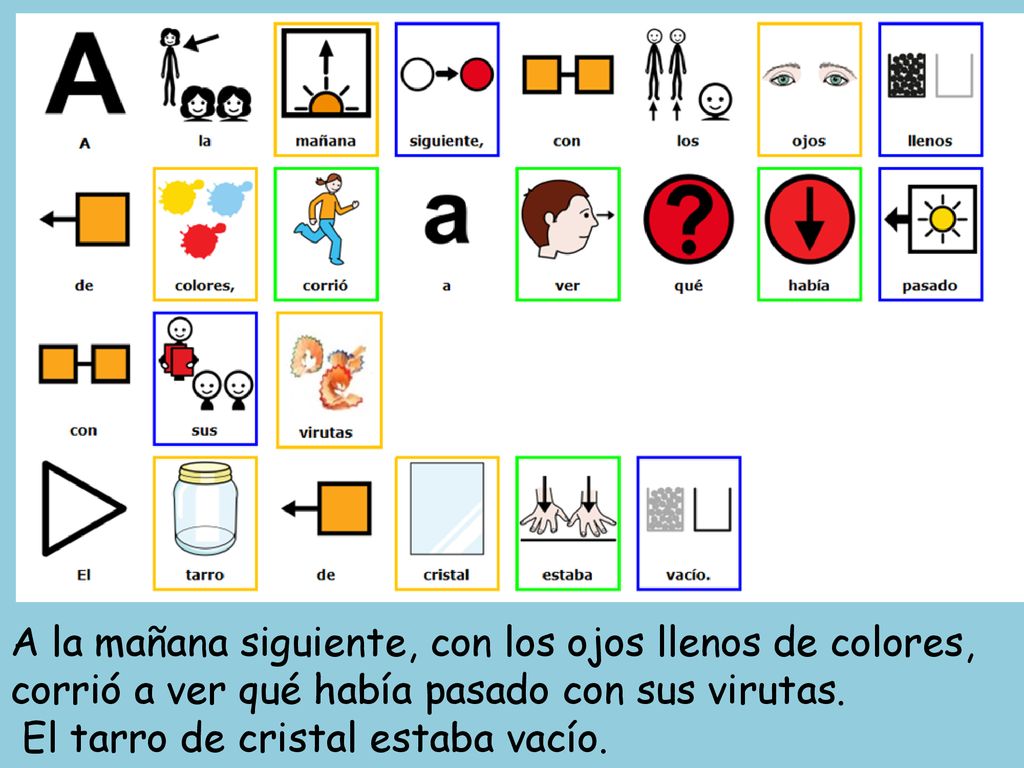 A la mañana siguiente, con los ojos llenos de colores, corrió a ver qué había pasado con sus virutas.