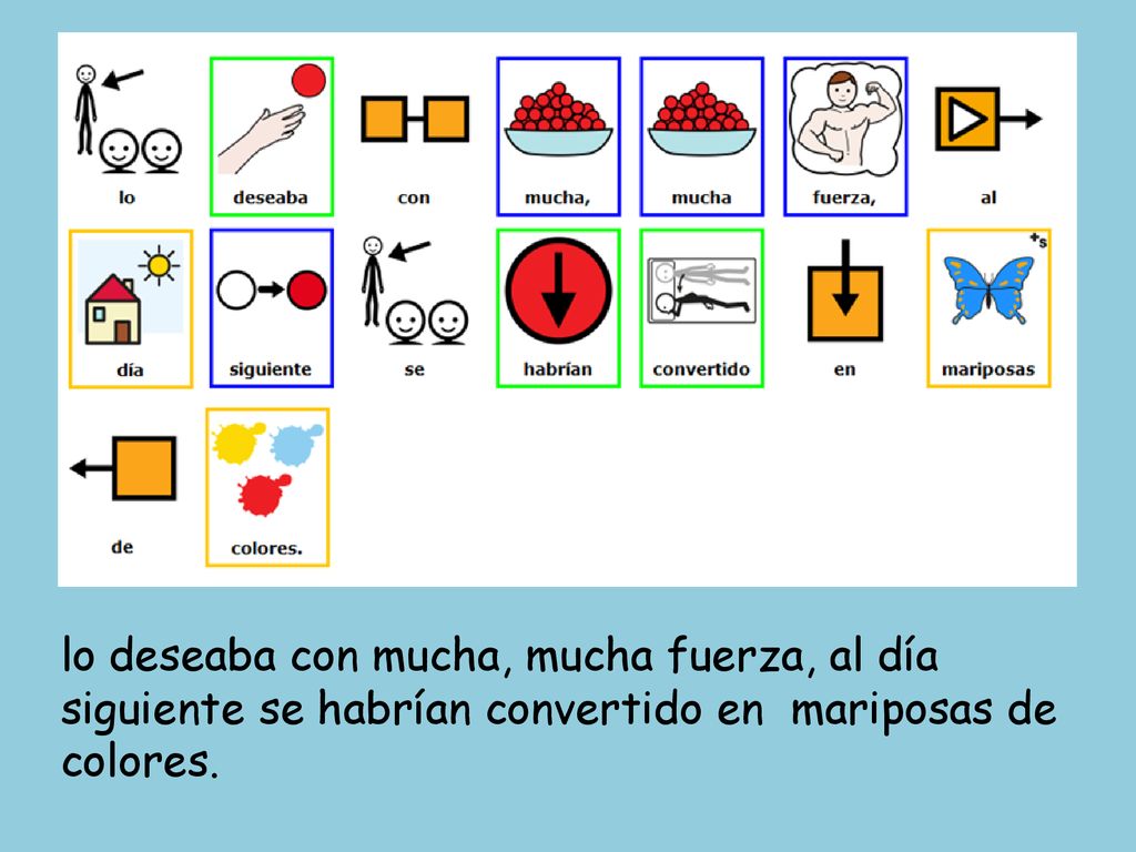 lo deseaba con mucha, mucha fuerza, al día siguiente se habrían convertido en mariposas de colores.