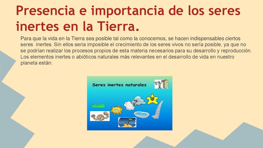 Presencia e importancia de los seres inertes en la Tierra.
