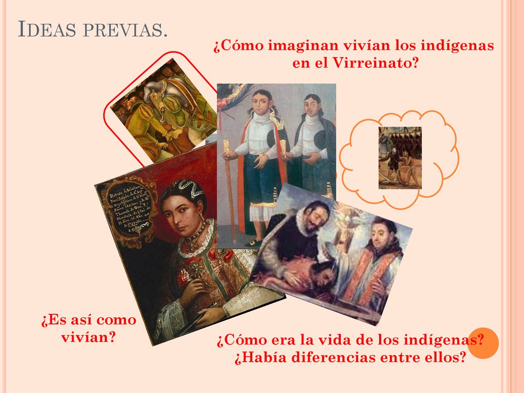 Ideas previas. ¿Cómo imaginan vivían los indígenas en el Virreinato