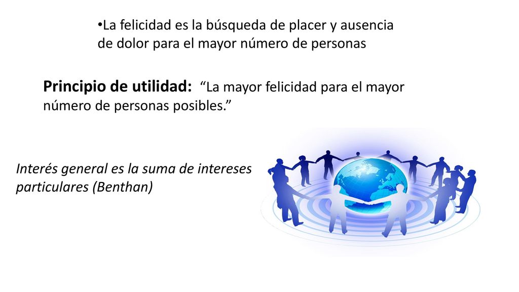 La felicidad es la búsqueda de placer y ausencia de dolor para el mayor número de personas