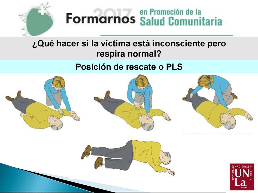 ¿Qué hacer si la víctima está inconsciente pero respira normal