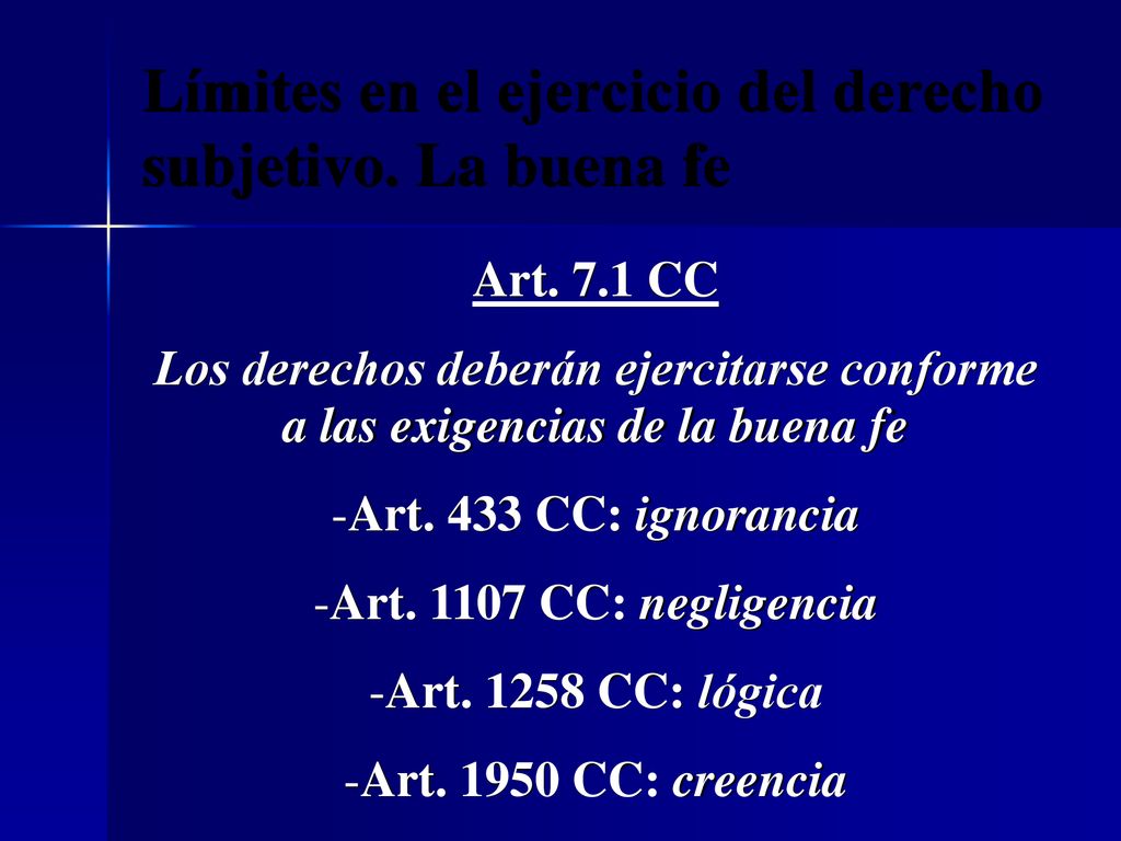 Límites en el ejercicio del derecho subjetivo. La buena fe